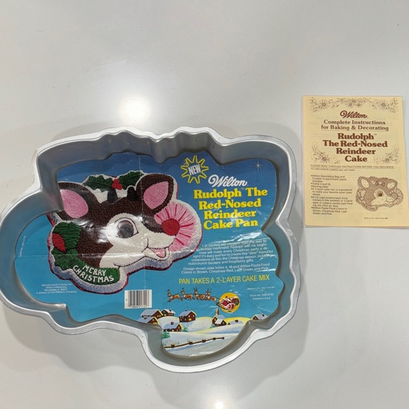Vtg Wilton Rudolph the Red Nosed Reindeer Cake Pan 1981 No. 502-3347 Christmas - Picture 1 of 8